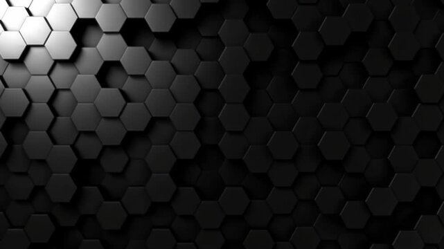 Black Hexagon Pattern Abstract Technology Background Texture
