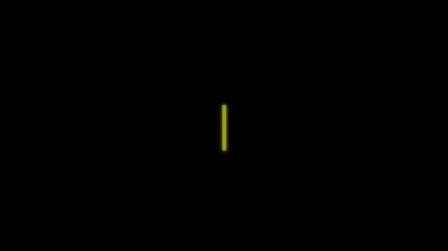 Typewriter animation of the yellow text INSERT COIN appearing and then being erased on a dark screen, representing retro arcade gaming, start prompts, and vintage video game interface