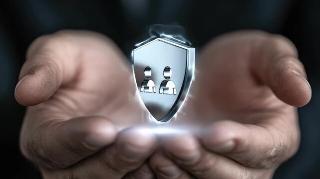 Human hands gently cup, presenting a luminous, silver home icon, symbolizing dependable property safeguard and secure family future, essential for financial planning and insurance.