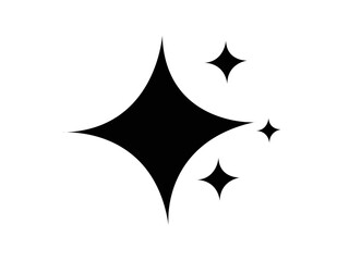 Fototapeta premium Black Sparkle Stars Transparent Background