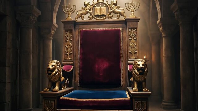 Ancient opulent golden throne of King David