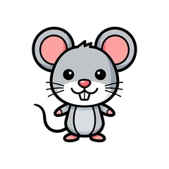 Obraz premium Cute cartoon mouse character standing.