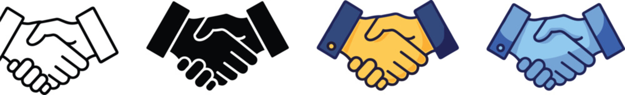 Four stylized cartoon sharks with different colors and patterns swimming in a row blue shark black shark