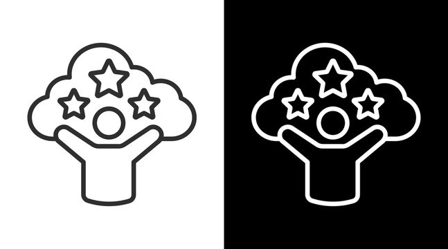 Dream Big White Icon Set Vector 