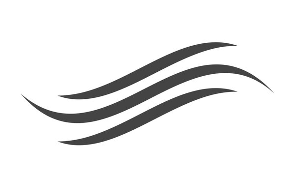 Wavy Lines logo.Swoosh shape. Strip ribbon