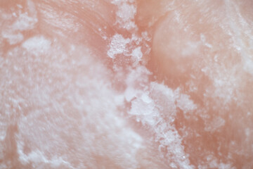 Macro Ice Crystals on Pink Surface: Soft Abstract Frost Texture