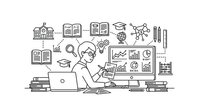 Education and Analytics Research and Learning Concept