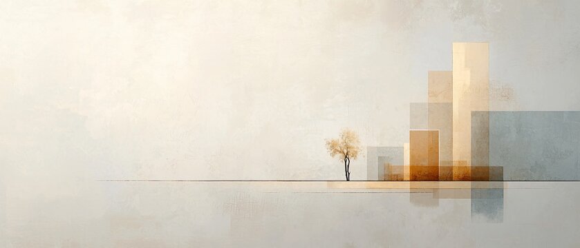 Abstract artistic rendering of plagues urban landscape digital art minimalist environment wide angle view conceptual interpretation
