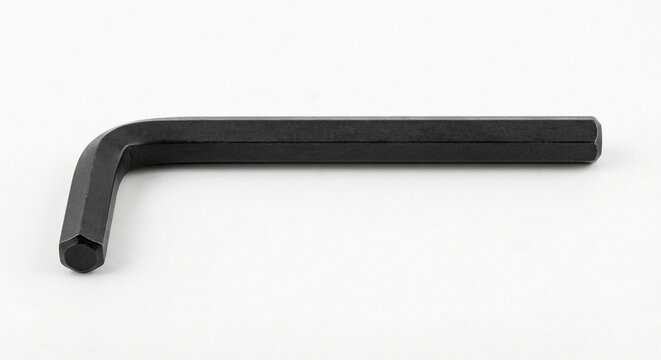 Sharp Black Steel Hex Key Allen Wrench Isolated