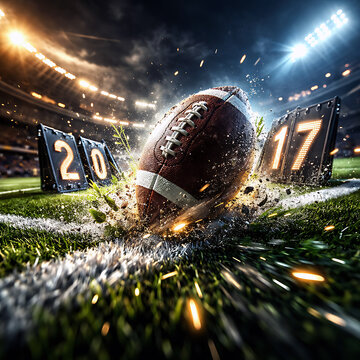 American Football Championship Scoreboard Moment