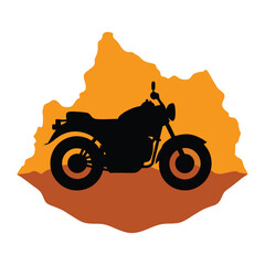 Fototapeta premium Rugged Terrain Motorcycle Silhouette Vector Illustration