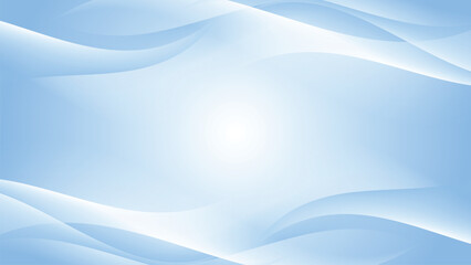 Naklejka premium Light blue abstract background with smooth wave shapes and elegant flowing motion.
