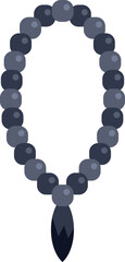 Obraz premium Grey prayer beads with a tassel, representing spirituality and meditation