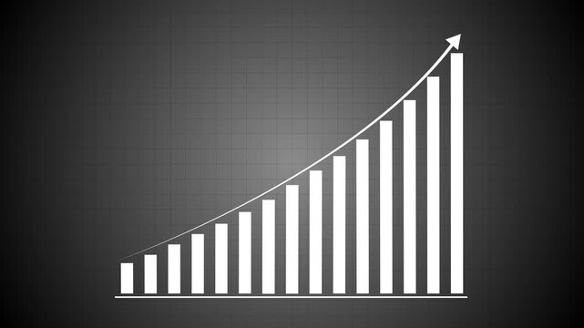 Business growth concept in graph chart showing marketing sales profit increasing to future target .Business graph chart showing marketing sales profit, 4k animation video. graph chart.