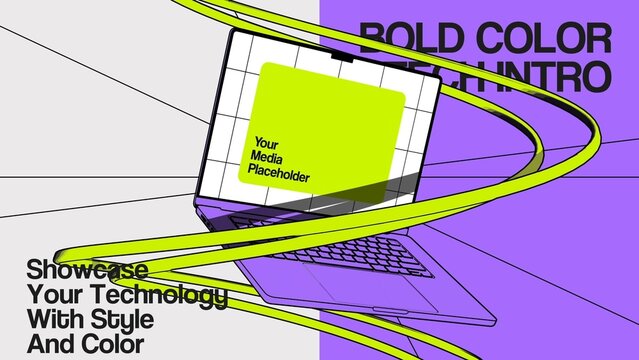 Flat 3D Mockup Reveal - Laptop