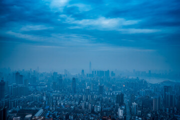 Fototapeta premium New York City Skyline from Above - Aerial Manhattan Cityscape