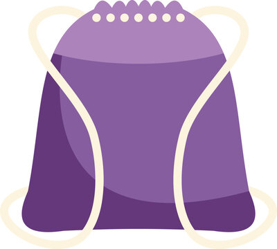 Purple drawstring bag ready for holding sport or school items