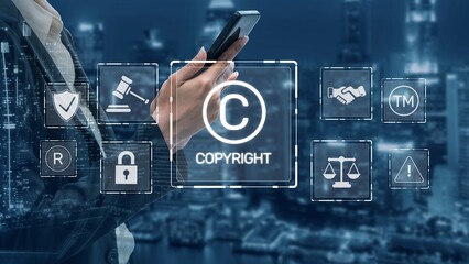 Fototapeta na wymiar Understanding copyright is essential in digital publishing. Copyright ensures intellectual property is protected. Clear copyright and terms help avoid copyright infringement and legal conflict. Muxer
