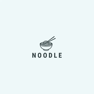 Noodle logo design template vector illustration