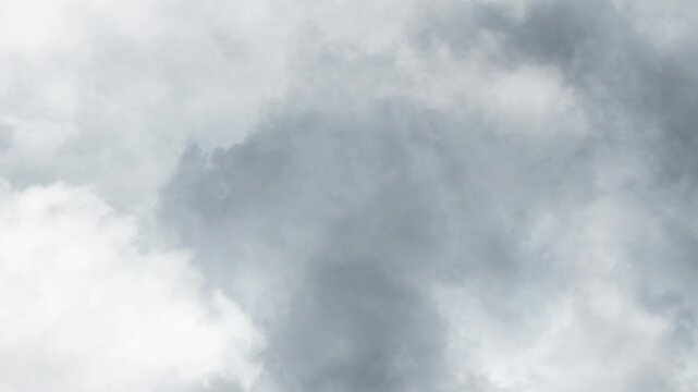 Mysterious View Within Dense white Clouds in the sky