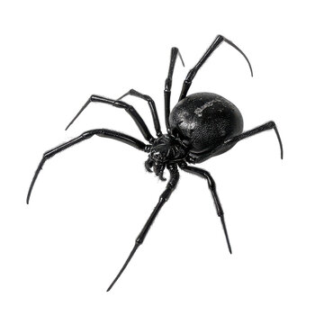 Black spider crawling on a white surface in a close-up view during daylight