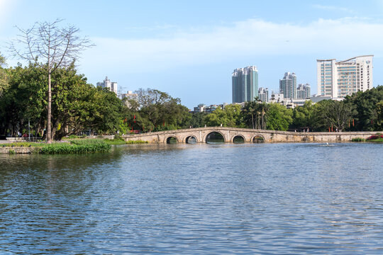 Five-Hole Stone Arch Bridge at Liwan Lake, Guangzhou