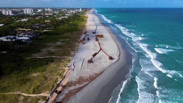 Beach erosion restoration project in Delray Beach, FL.