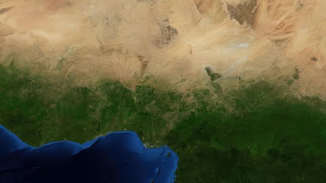 Satellite Map Zoom Animation From World View To Kano Nigeria