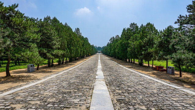 Xiling Scenic Spot Tree-Lined Stone Avenue, Baoding Hebei China