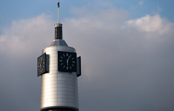 Tianjin Railway Station Clock Tower Close-Up