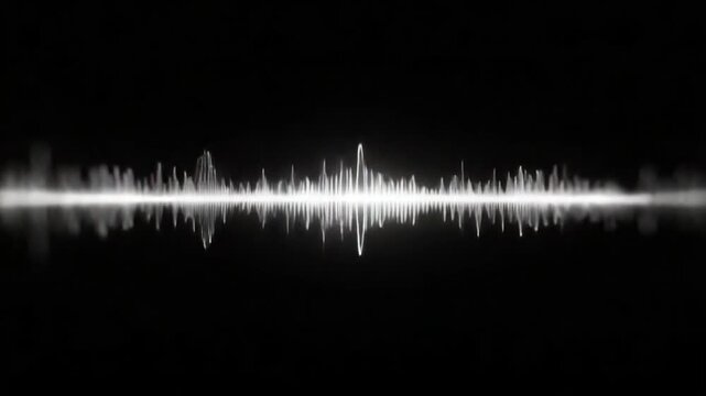 Sound Wave: A striking visual representation of a sound wave, rendered in clean, crisp lines against a black background. Showcasing the rhythm and energy of sound.
