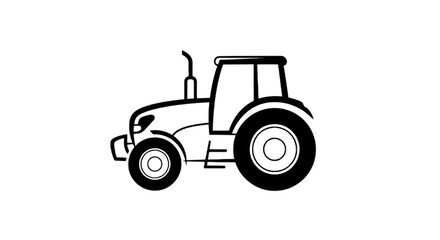 Obraz premium A black line drawing of a tractor isolated on transparent background, Vector