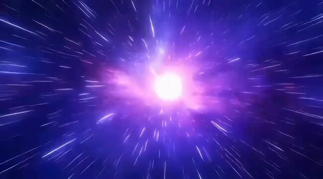 Abstract representation of light speed travel through the cosmos