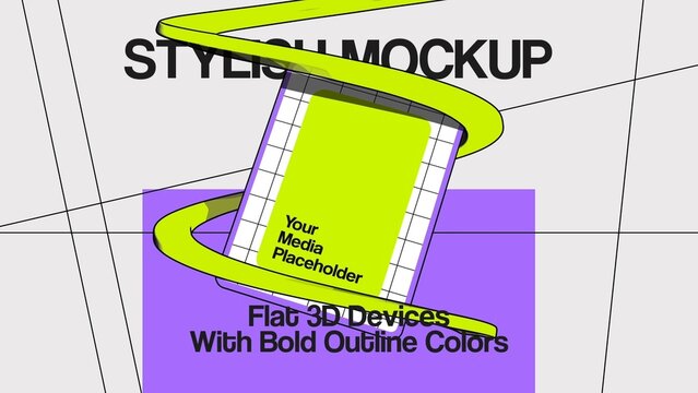 Flat 3D Mockup Reveal - Tablet