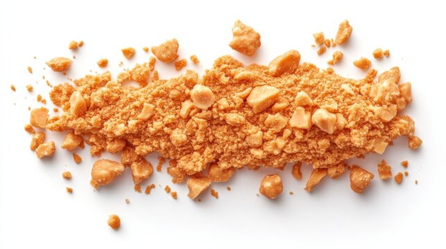 highly detailed peanut butter with crush peanuts in it, showing all detailed texture, no shadow, plain white background