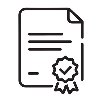 Professional Certificate Award Icon - Quality Diploma and Education Graduation Document Vector Illustration