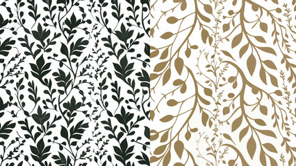 Elegant floral patterns in black white and gold color schemes © ShambhuNath