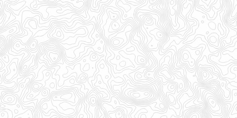 Obraz premium Abstract discovery topographic map banner texture background. Contour abstract map relief land outline. Topographic map patterns. White wave paper curved relief abstract background. Seamless topo line