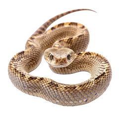 Obraz premium Creeping snake coils around in a natural position in a warm environment showcasing its scales and texture