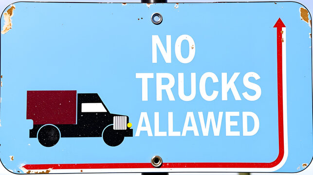 No Trucks Allowed Sign