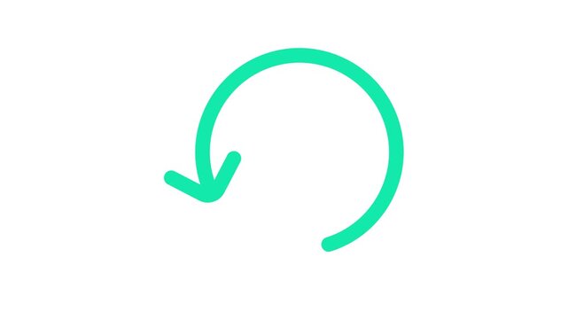 A video showcasing a green circular arrow icon rotating in a loop