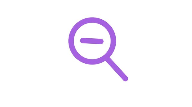 A video showcasing a magnifying glass icon on a white background