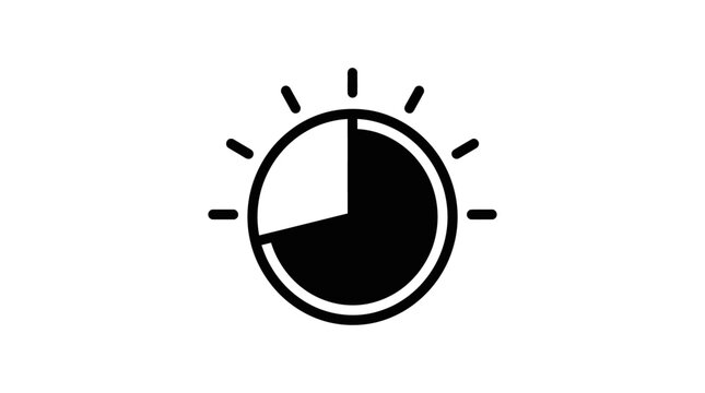 Icon of a Timer with Brightness Adjustment