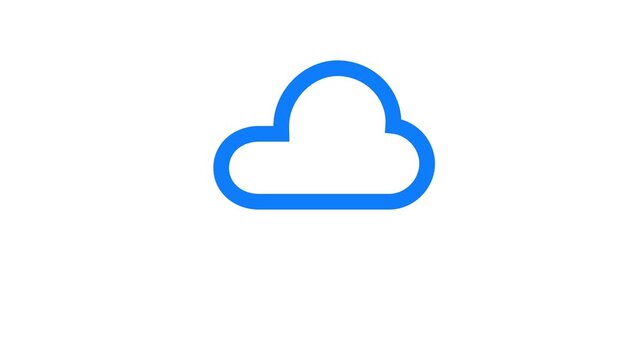 A video showcasing a blue cloud icon on a white background