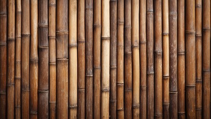 Naklejka premium Natural Bamboo Wall Texture Background Pattern.