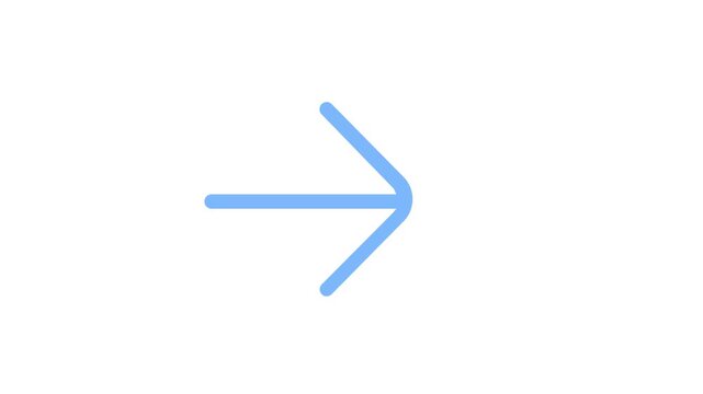 A blue arrow pointing to the right in a white space video