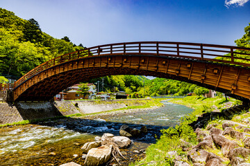 長野県　奈良井宿・木曽の大橋 © スプやん