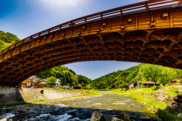 長野県　奈良井宿・木曽の大橋 © スプやん