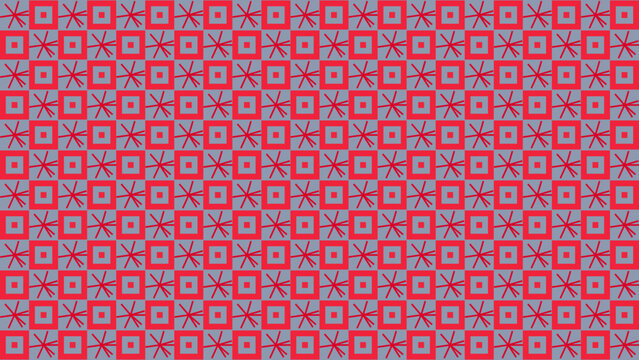 Square and Star Pattern in Red and Gray vector background