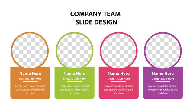 Engaging presentation slide for company team member introductions with circular images